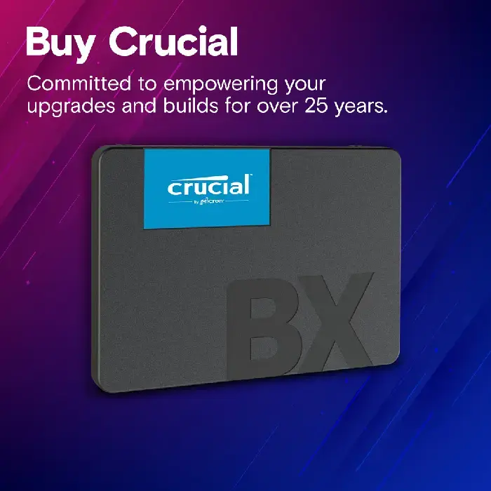 Unidad de Estado Sólido (SSD) Crucial BX500 - Capacidad de 500GB, 550MB-s de lectura, 500MB-s de escritura, SATA 6Gb-s 3D Nand, 7.0mm. CT500BX500SSD1 (3).webp